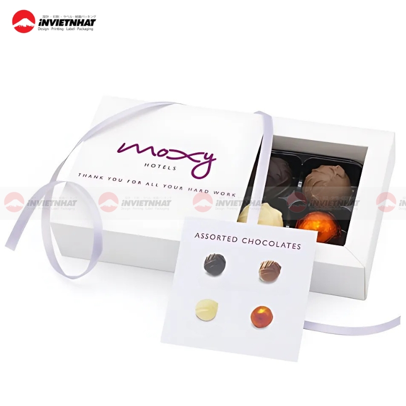 19+ Mẫu hộp giấy đựng Socola SANG TRỌNG, làm quà tặng cao cấp 34 hop giay dung socola 4 vien D300