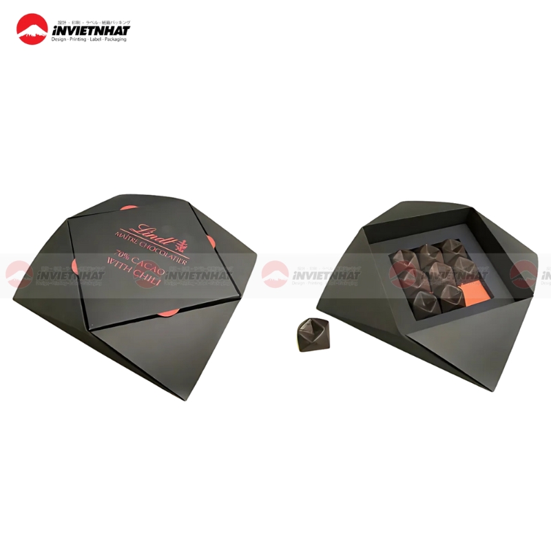 19+ Mẫu hộp giấy đựng Socola SANG TRỌNG, làm quà tặng cao cấp 37 hop giay dung socola 9 vien da giac