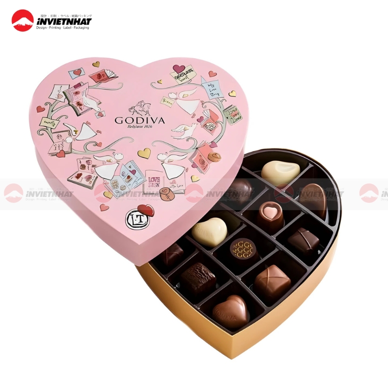 19+ Mẫu hộp giấy đựng Socola SANG TRỌNG, làm quà tặng cao cấp 26 hop giay dung socola Valentine
