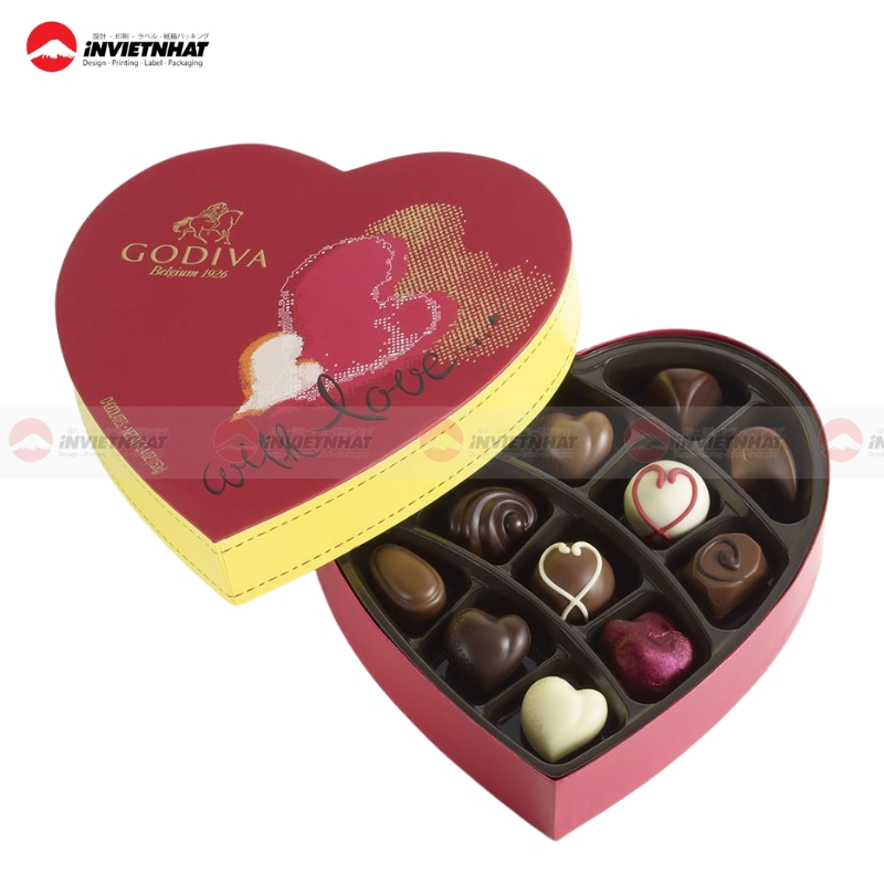 19+ Mẫu hộp giấy đựng Socola SANG TRỌNG, làm quà tặng cao cấp 25 hop giay dung socola trai tim