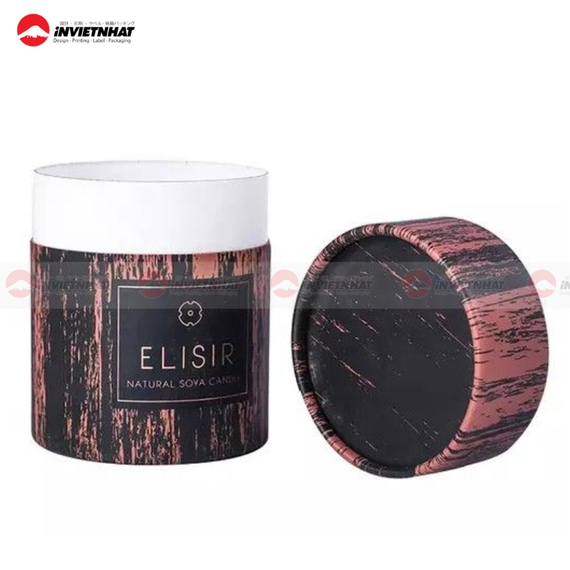 hộp giấy hình trụ in offset