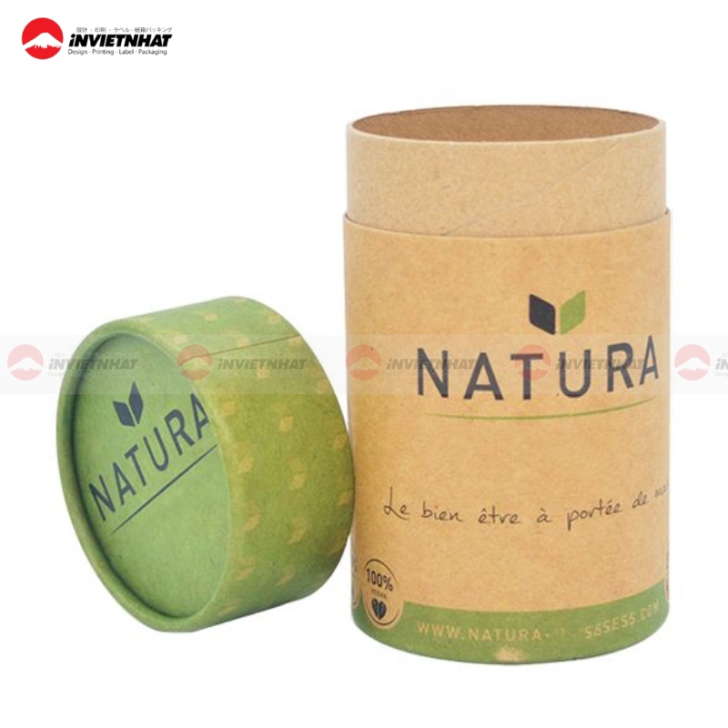 hộp giấy hình trụ đựng trà