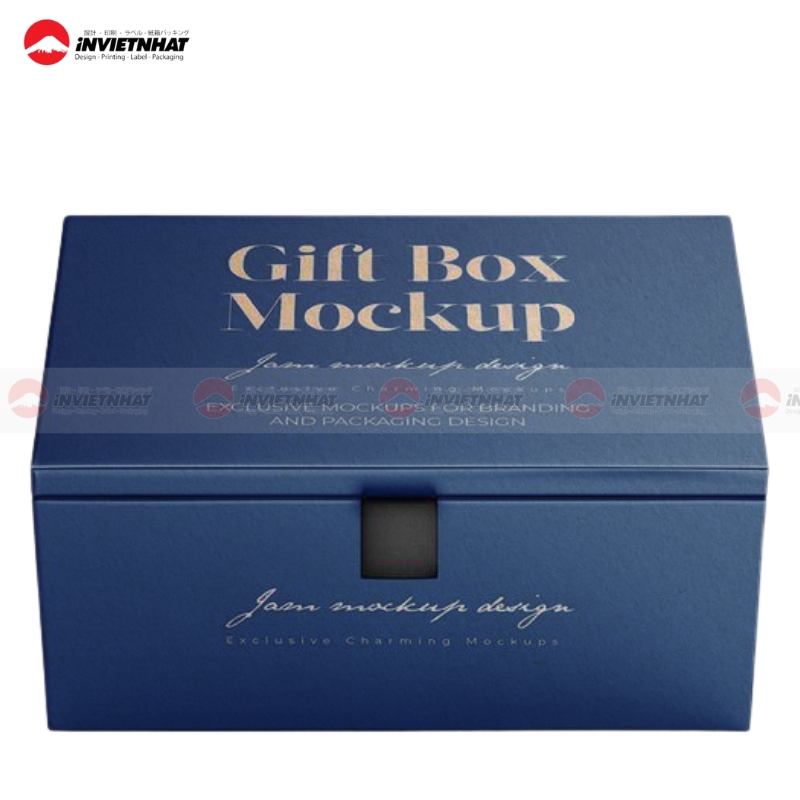 Hộp giấy màu xanh tím cao cấp