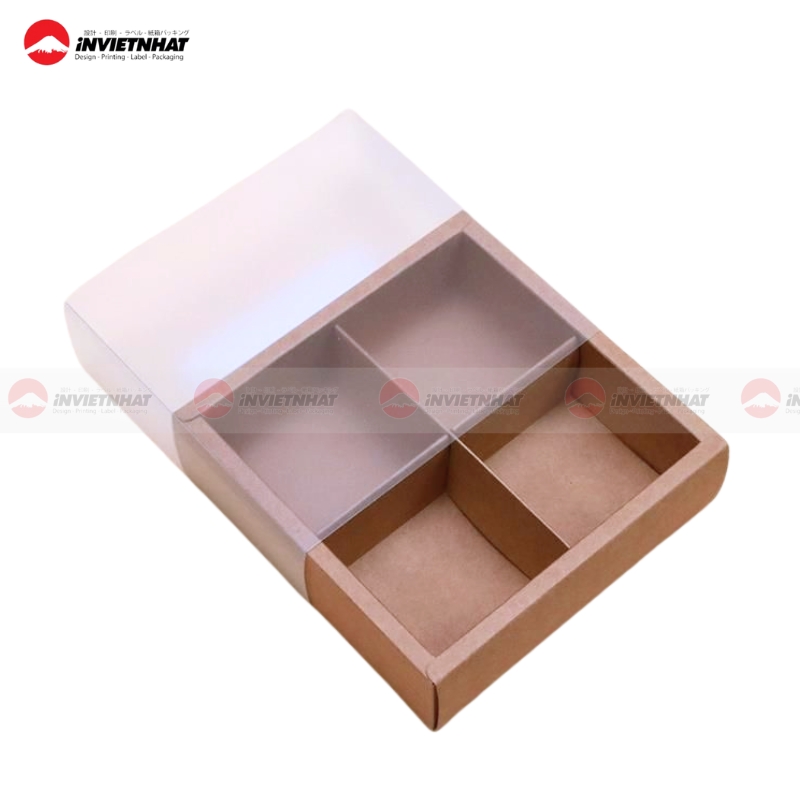 17+ Mẫu hộp giấy nắp mica ĐẸP, nhiều ngăn cứng cáp 33 hop giay nap mica k200 4 ngan