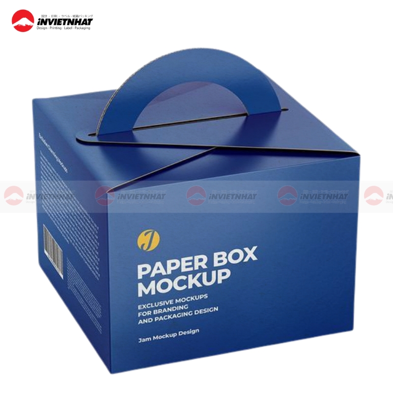 Hộp giấy màu xanh tím