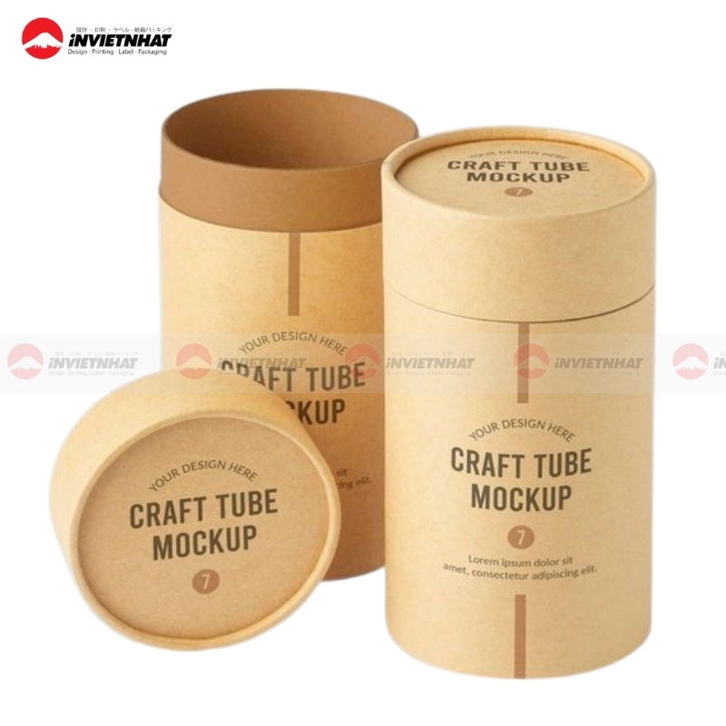 hộp giấy trụ kraft mộc mạc