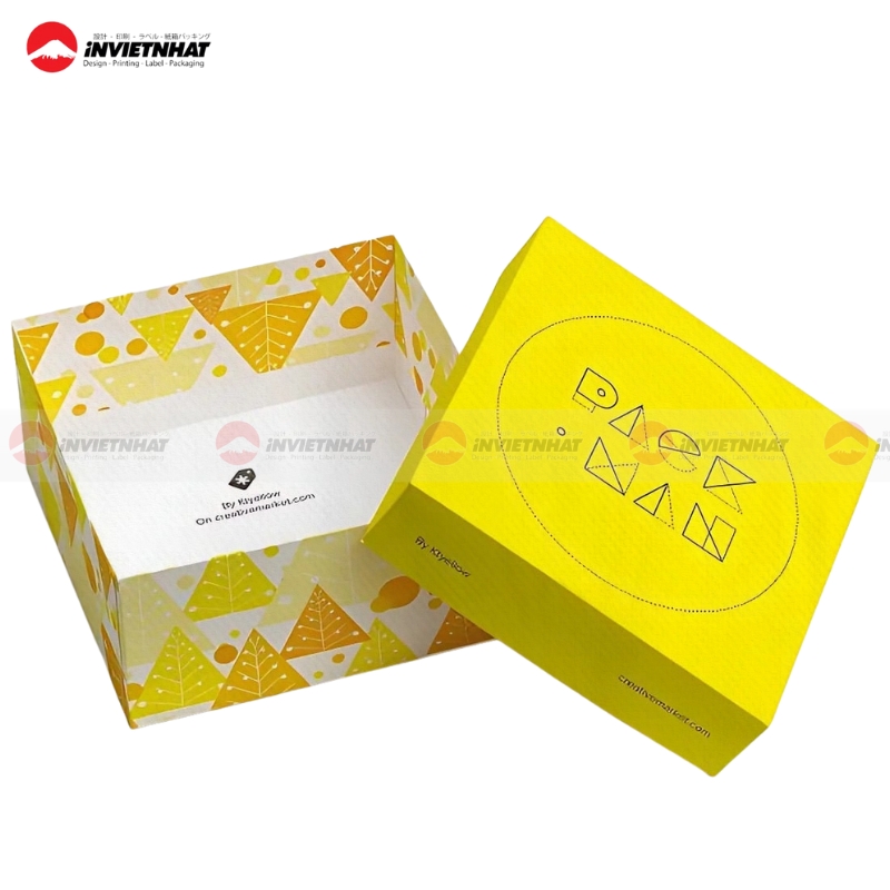 hộp giấy vàng âm dương có nắp