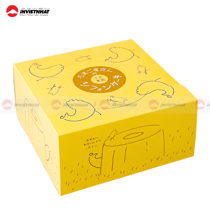 hộp giấy vàng chanh họa tiết