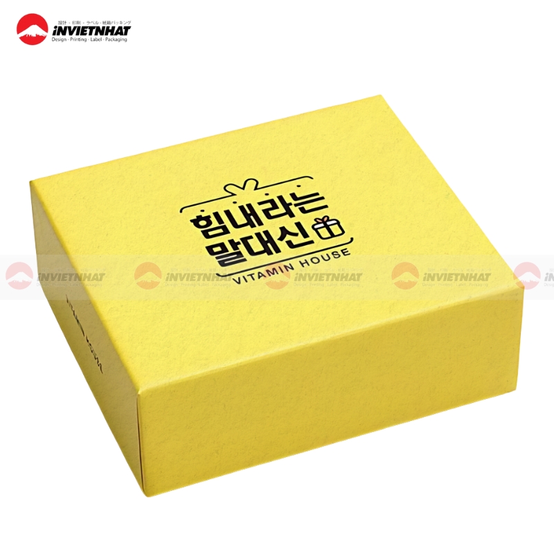 hộp giấy vàng pastel