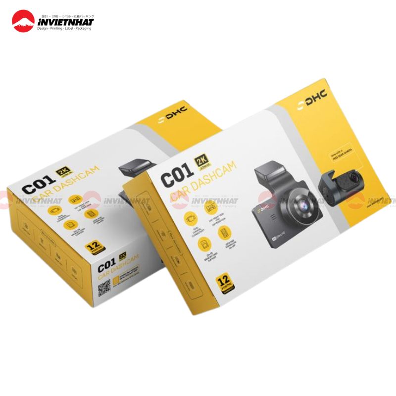 mẫu hộp giấy couche đựng camera