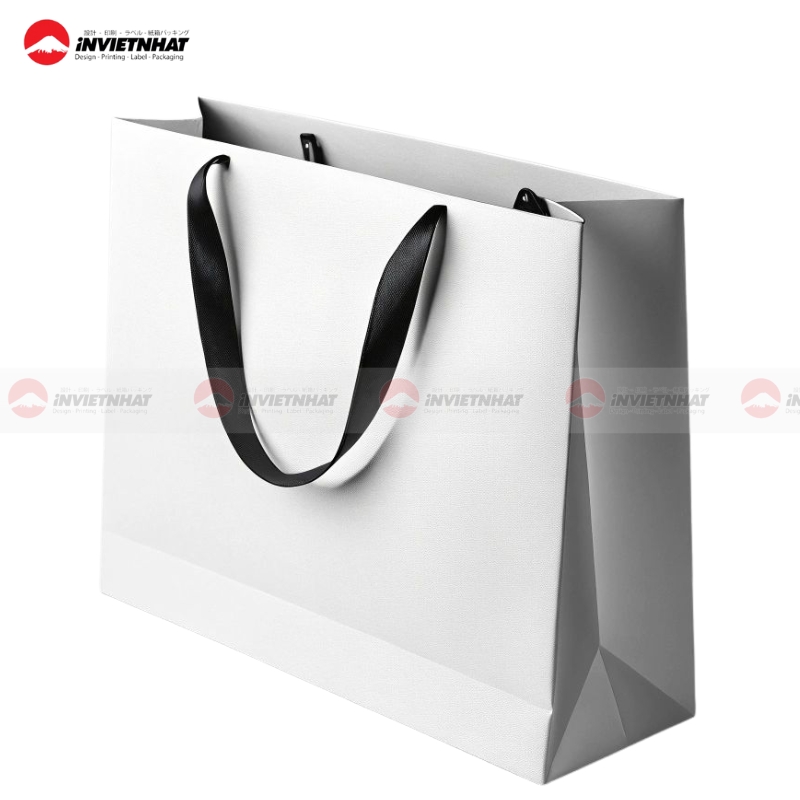 Túi giấy Couche quai ruy băng