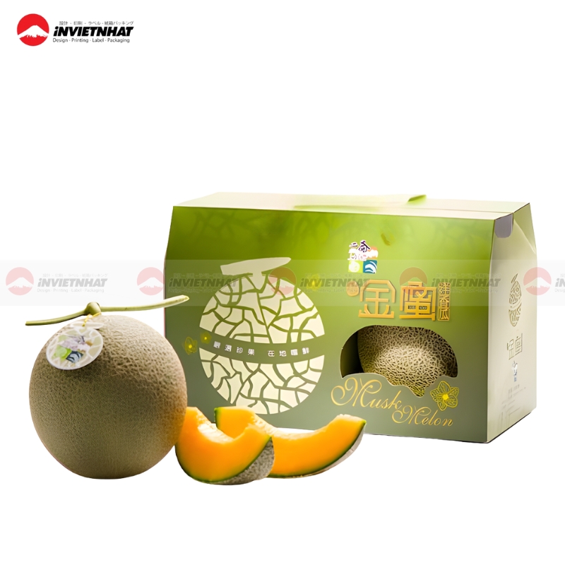 Hộp giấy đựng dưa lưới 4 trái