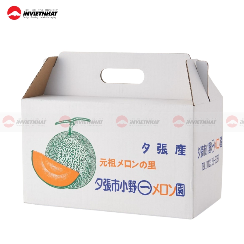 Hộp giấy đựng dưa lưới cán mờ