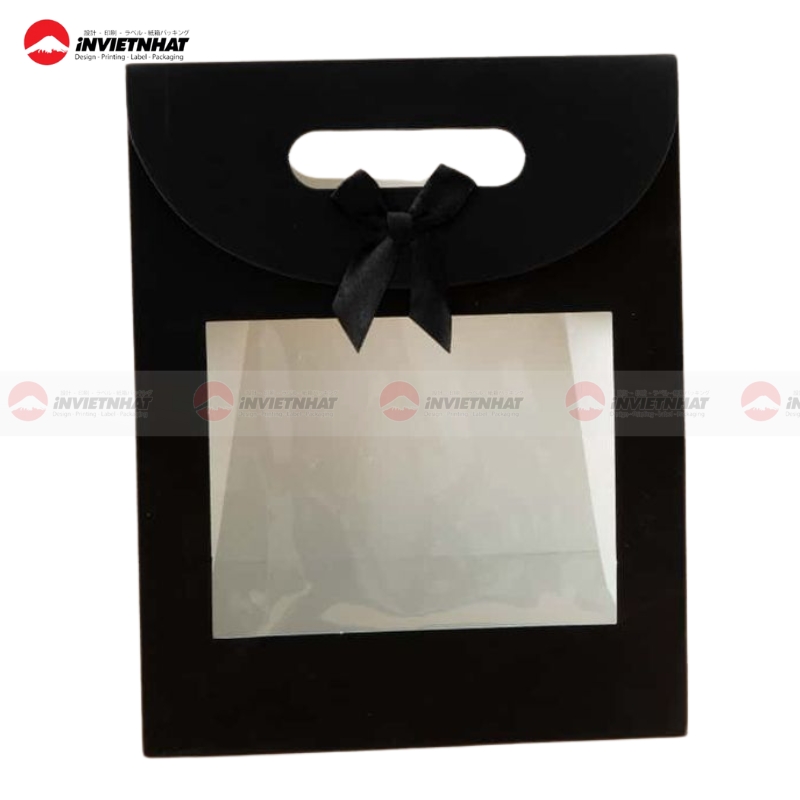 Tui giay co cua so mica mau den