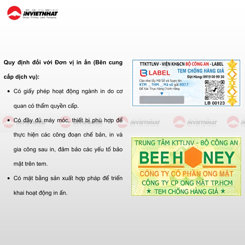 Quy định về in tem chống hàng giả tiêu chuẩn theo PHÁP LÝ Bộ Công an 9 thong tin quy dinh ve in tem chong hang gia