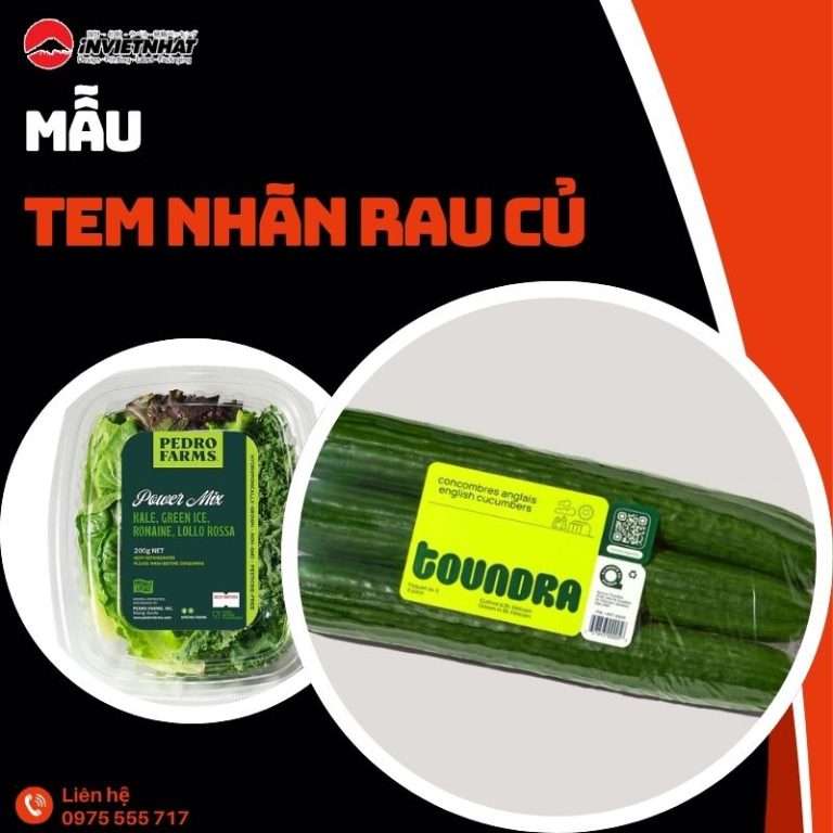 13+ Mẫu tem nhãn rau củ CHỐNG NƯỚC, chịu nhiệt giá rẻ