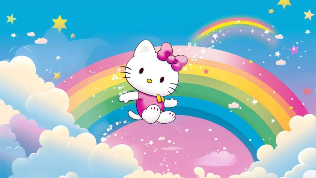 bow background hello kitty