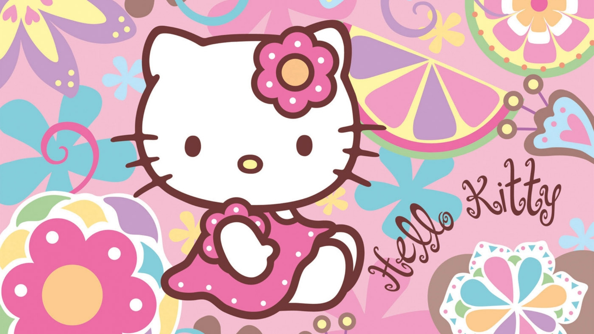 christening background hello kitty