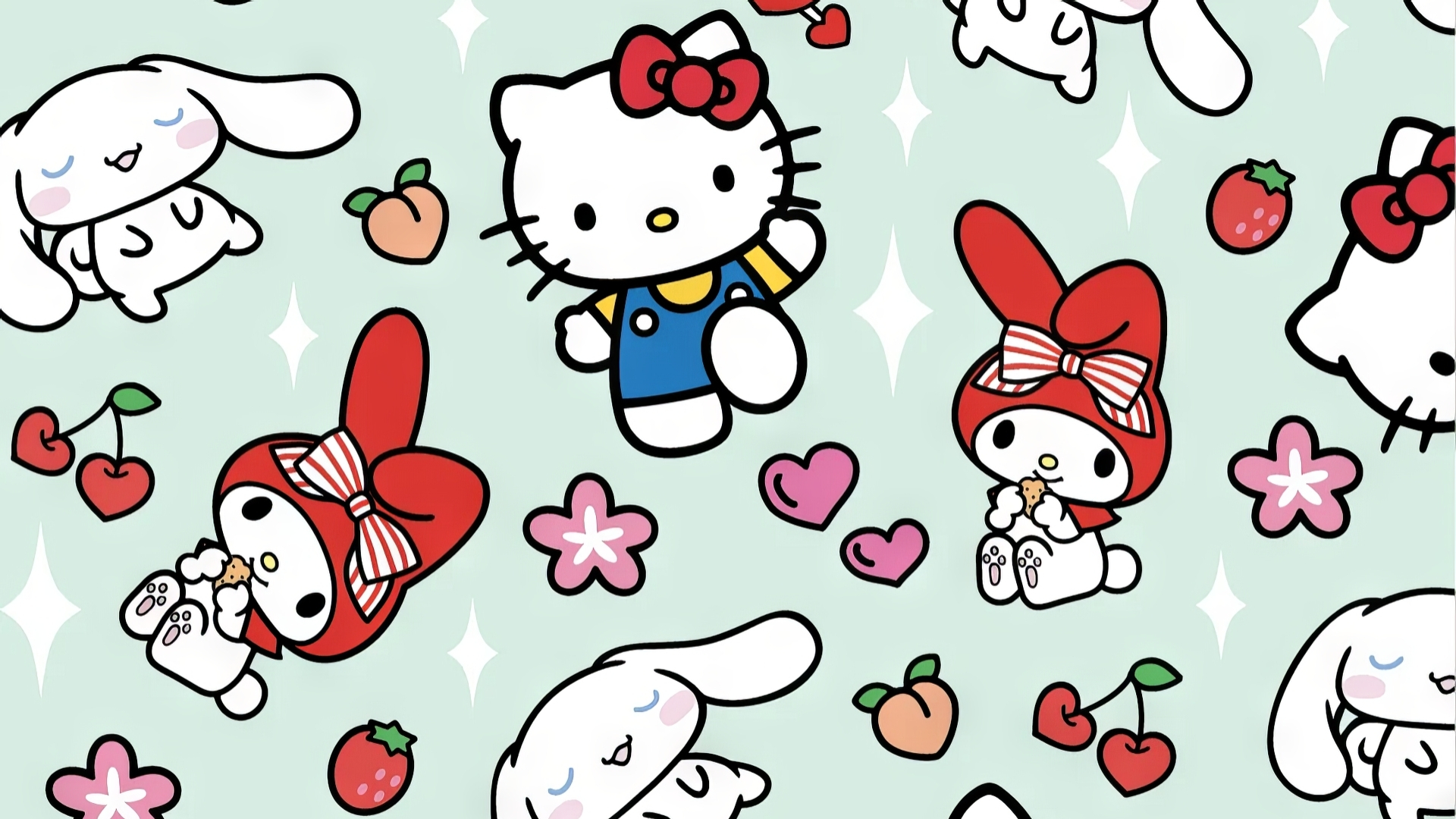 cinnamon roll background hello kitty