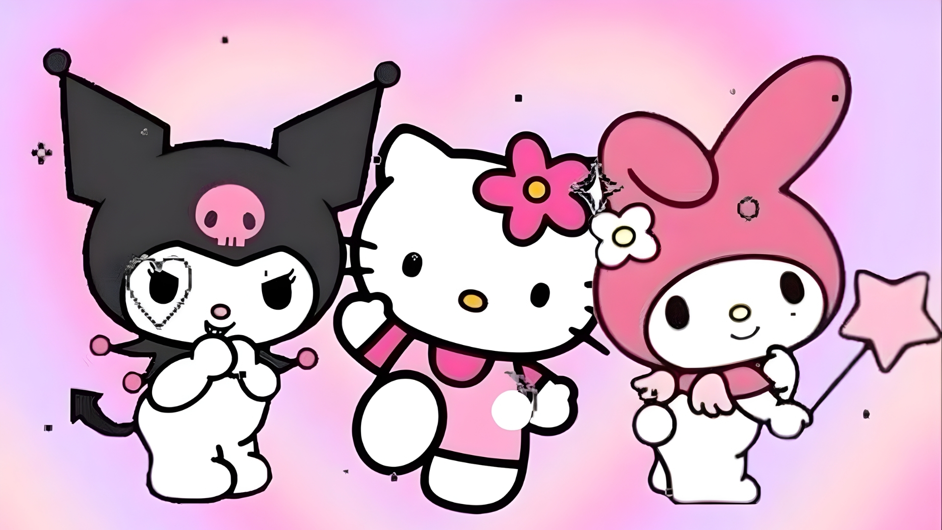 hello kitty and kuromi background