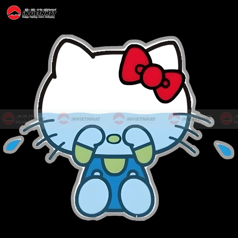 hello kitty om mat khoc