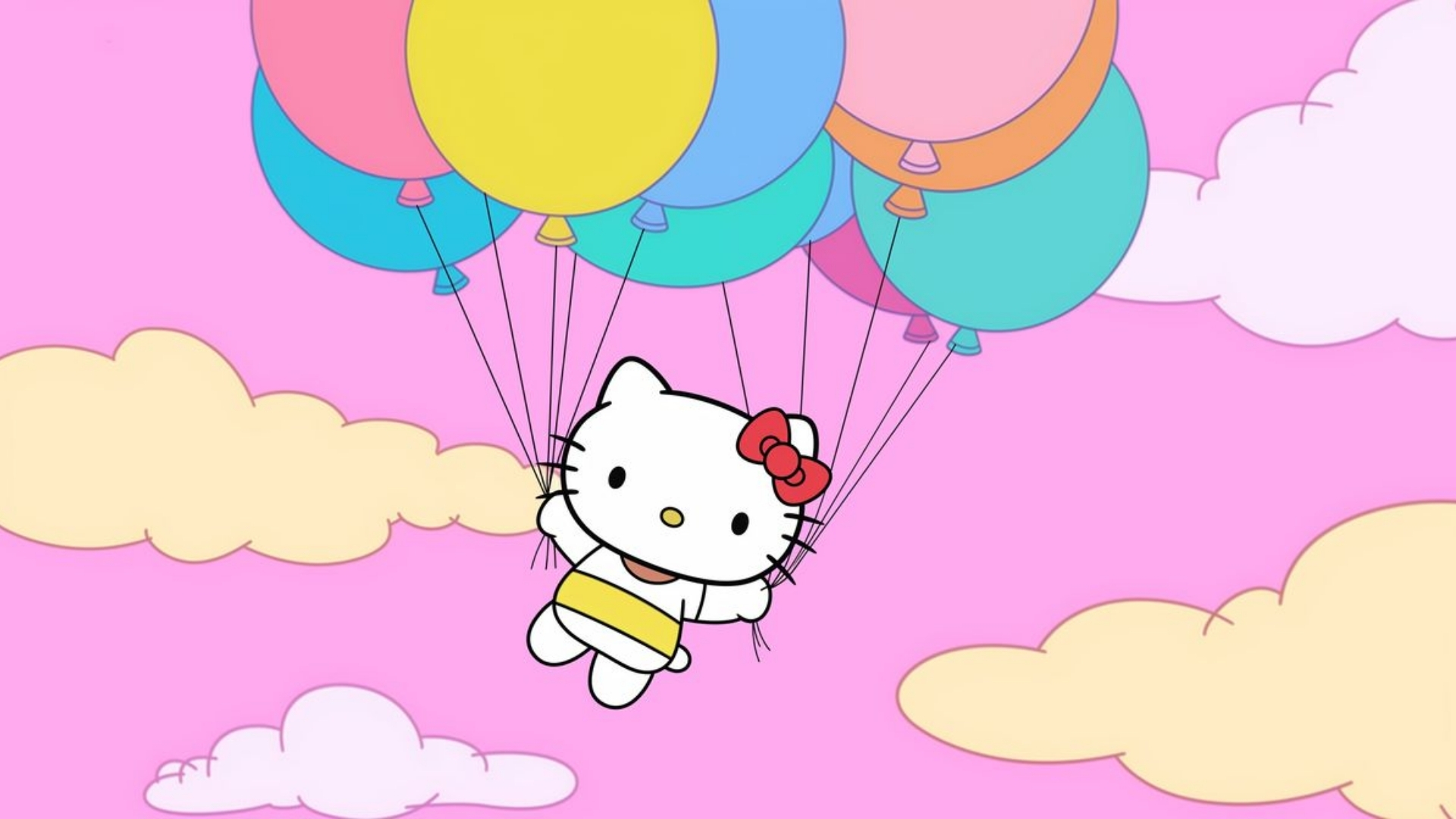 kitty clouds pastel background