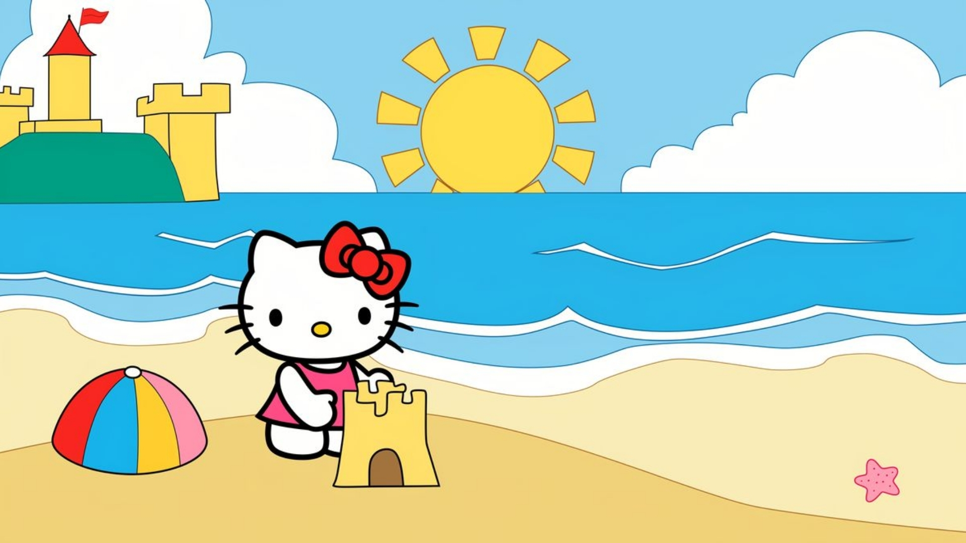 kitty minimal desktop wallpaper