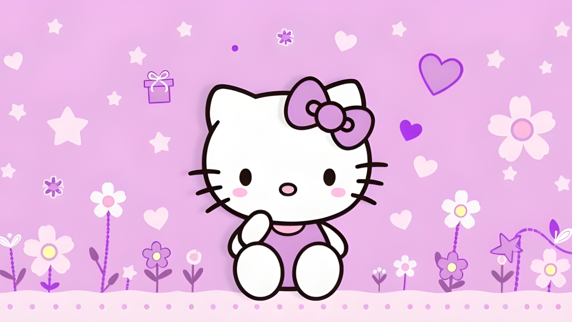 kitty monochrome pastel