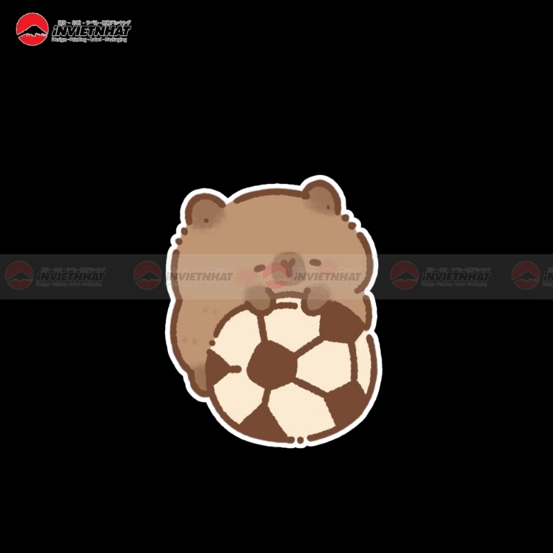 nhan tem capybara bong da