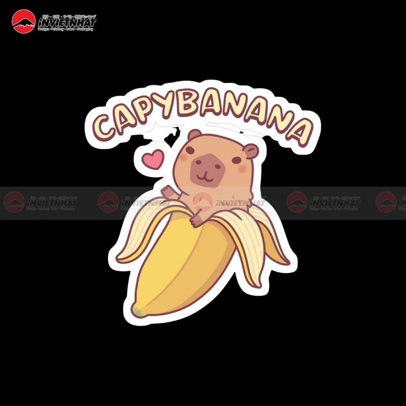 nhan tem capybara chuoi