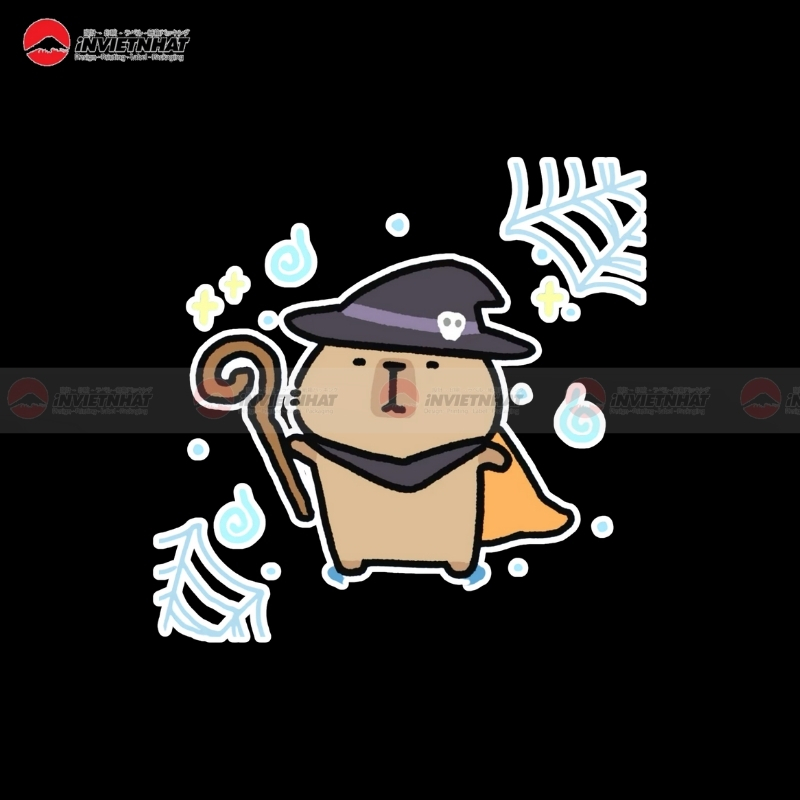 nhan tem capybara phu thuy