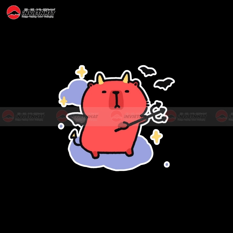 nhan tem capybara satan