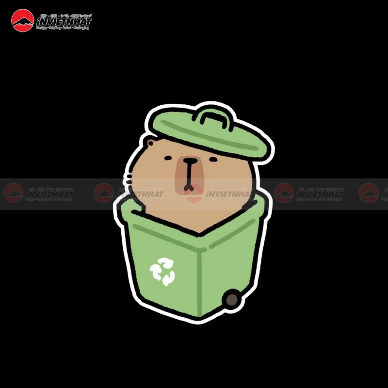 nhan tem capybara tai che