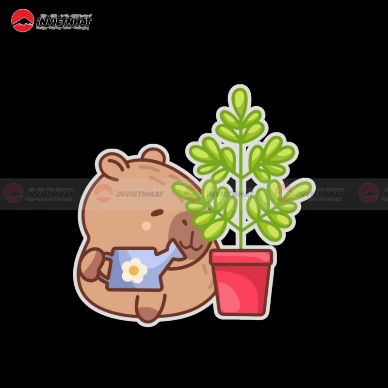 nhan tem capybara tuoi cay