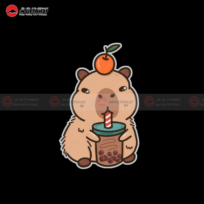 sticker capybara mini size