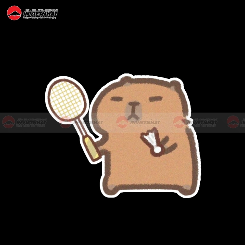 sticker dan capybara cau long