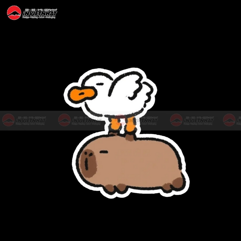 sticker dan capybara duoc bay