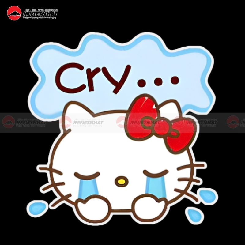 sticker hello kitty cry