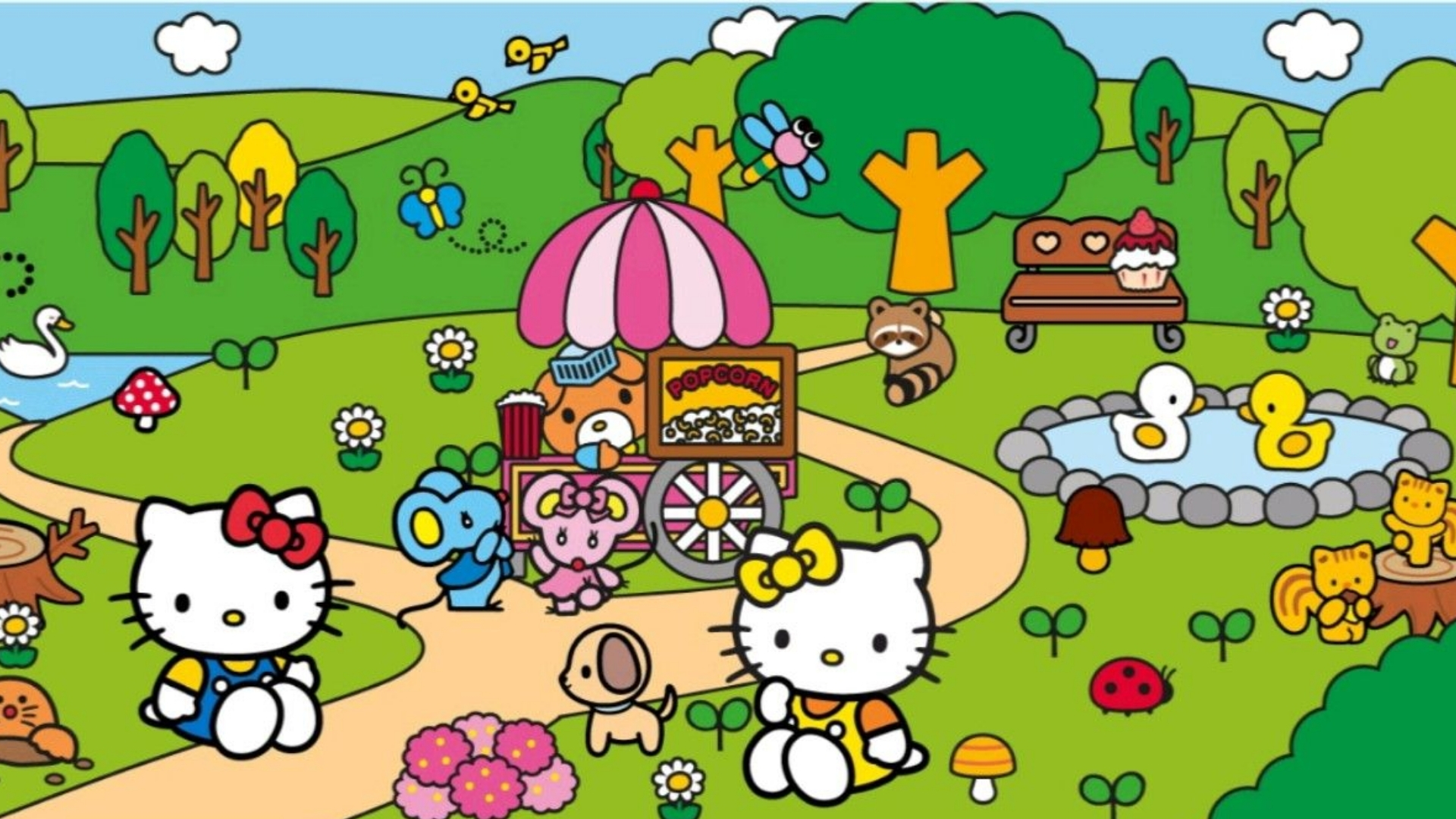 team baddie background hello kitty