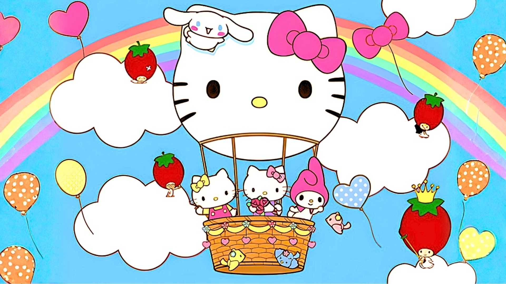 team rainbow cute Sanrio theme