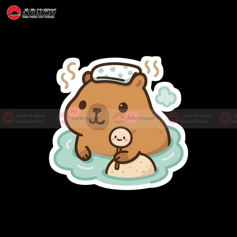 tem dan capybara tam nuoc nong