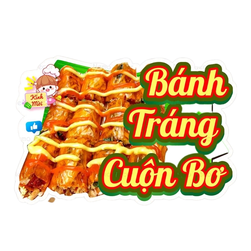 Mẫu in tem nhãn bánh tráng trộn ĐẸP, giá rẻ, miễn phí thiết kế 16 tem nhan banh trang cuon bo
