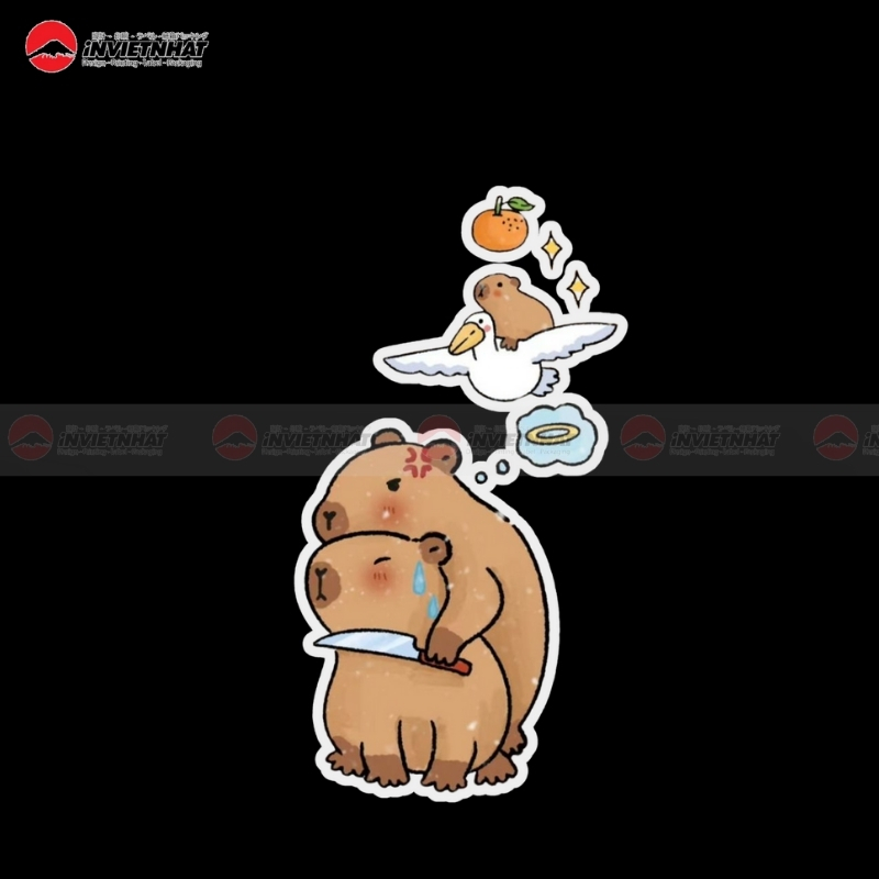 tem nhan capybara de doa
