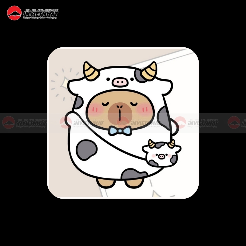 141+ Mẫu Sticker Capybara DỄ THƯƠNG, hình dán chuột lang nước trang trí hài hước 176 tem sticker capybara bo sua