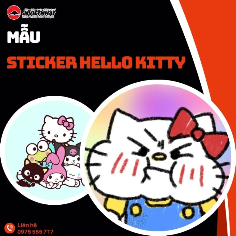 79+ Mẫu sticker Hello Kitty cute, bựa CHỐNG NƯỚC dán đẹp
