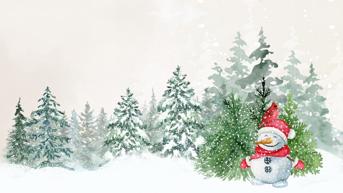 Hinh nen Noel 2025 nguoi tuyet vui nhon