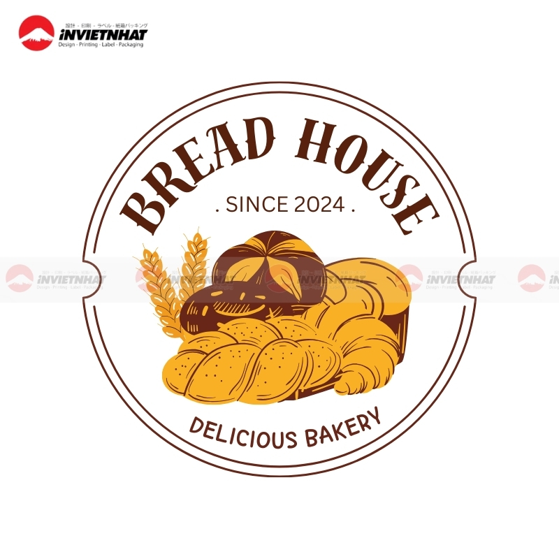 Logo banh mi thiet ke noi bat