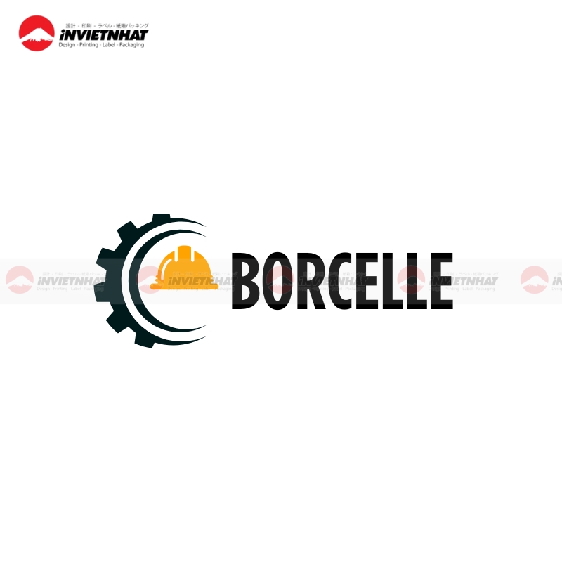 Logo co khi banh rang gia cong kim loai den