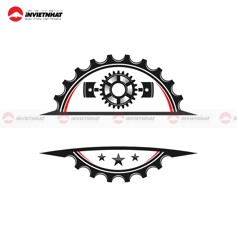 Logo co khi banh rang ket cau kim loai tron