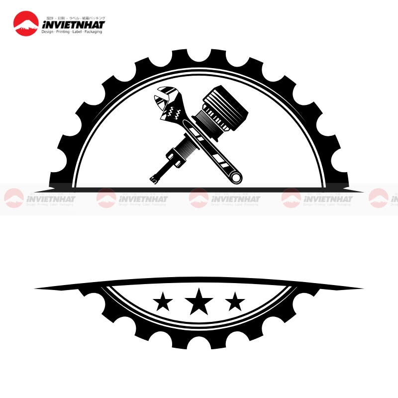 Logo co khi banh rang ky thuat chinh xac tron